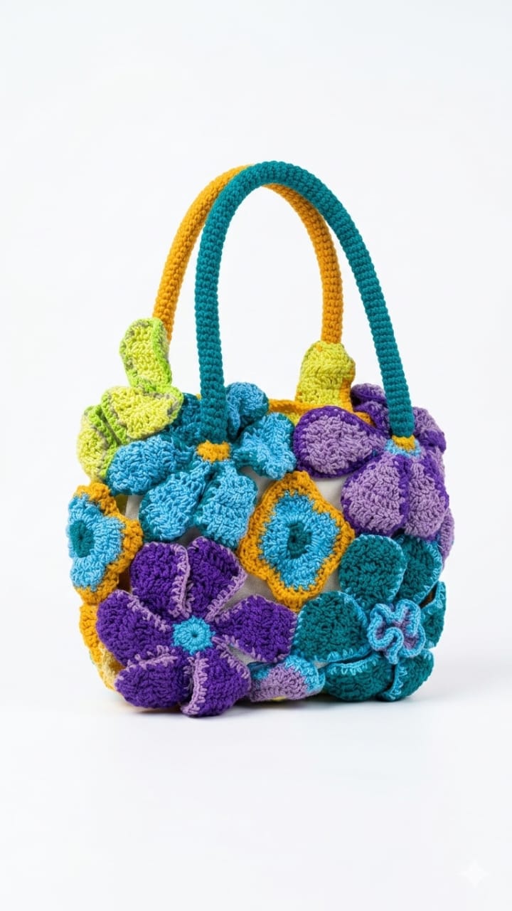 Bolso doble faz flores